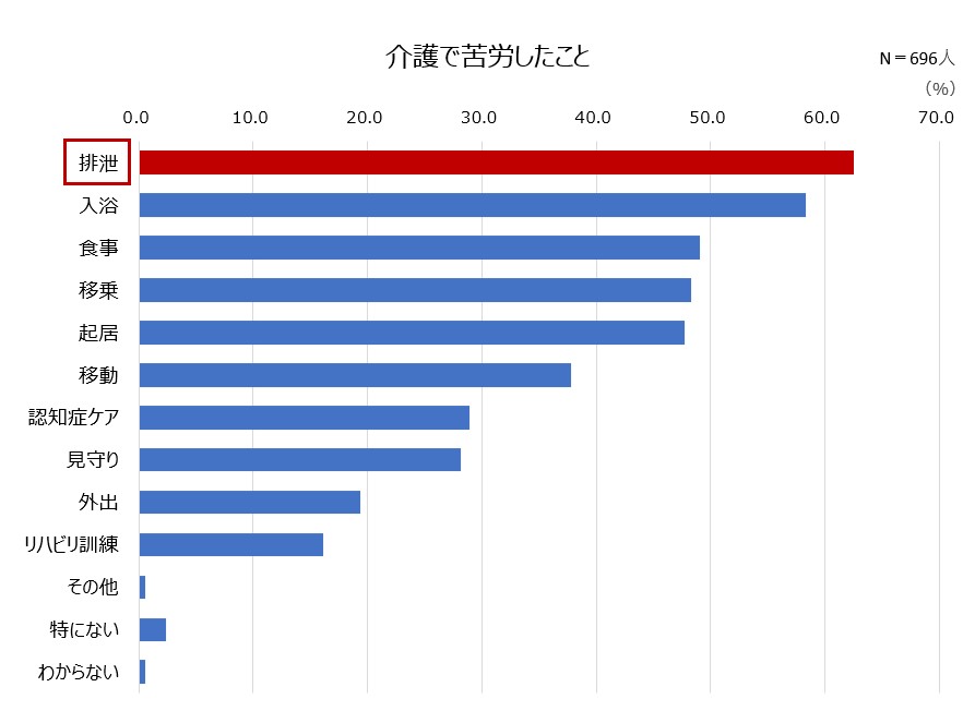 介護で苦労したこと グラフ